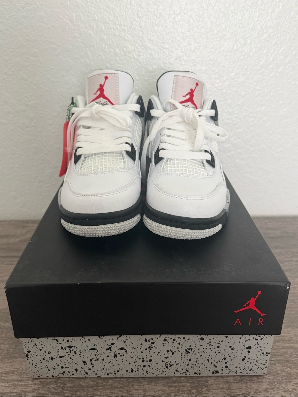 Jordan Kids White Black Sneakers with Red Jumpman